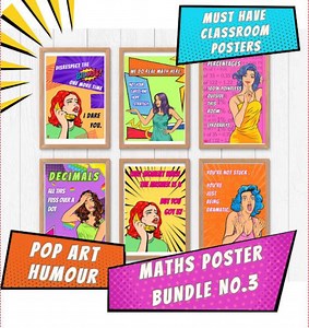 6 Funny Maths Posters Bundle 3 | Pop Art Style | KS3 KS4 Classroom Displays | Instant Digital Download | Maths Wall Art - Etsy