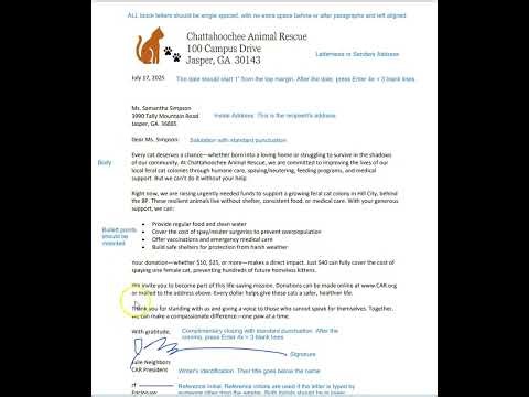 Block Letter Formatting