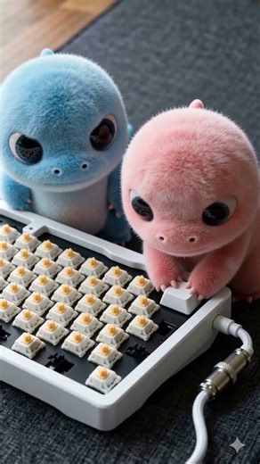 Tiny Dinos build a Keyboard ⌨️💙 | 공뇽이 EP.06 #satisfying