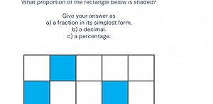 What proportion of the rectangle below is shaded?Give your ans... | Filo