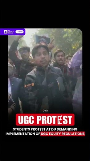 Students ProtɆst at DU Demanding Implementation of UGC Equity Regulations