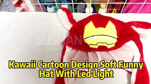 LED Glowing Plush Moving Rabbit Hat Funny Glowing and Ear Moving Bunny Hat Christmas Party Holiday Hatap for Kids