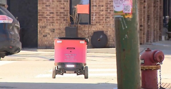Delivery robot goes viral after crashing into bus shelter, shattering glass onto sidewalk