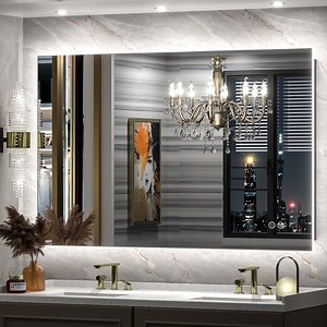 48x30 LED Bathroom Mirror, 24V Ultra Bright Backlit Vanity Mirror, Anti-Fog & Shatterproof Tempered Glass, CRI 95
