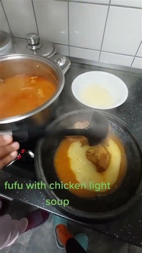 Fufu and chicken light soup