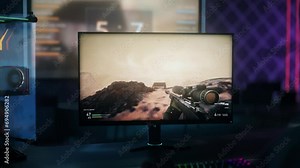 Using heavy sniper rifle in simulator military shooter. Searching for opponents with weapon scope in military shooter simulator. Exploding enemy in military shooter simulator. Gaming