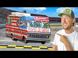 CHEAP RV BATTLE Day 4 - We Made it to Talladega!!! NASCAR Practice and Camp Setup!