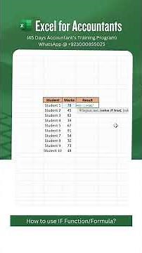 How to use IF Function/Formula in Excel?