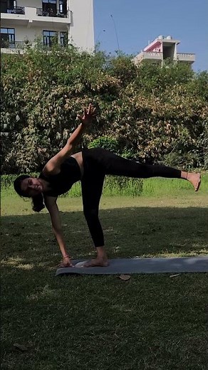 Moon Pose (Ardha Chandrasana) 🌙 | Improve Balance & Flexibility #Shorts