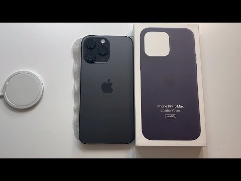 Official Apple iPhone 14 Pro Max Leather Case with MagSafe - Ink Unboxing and Review
