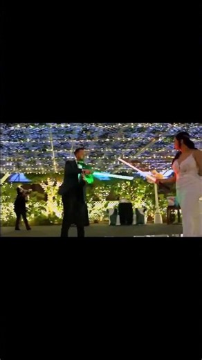 Bride & Groom Lightsaber Duel Instead of Dance #Shorts