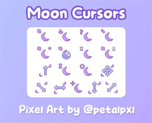 Purple Moon Cursors for PC - Windows Only - Mystical Animated Mouse Cursor Pack - Cute Pixel Art Mouse Cursors - Etsy UK