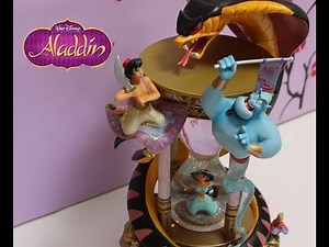 Disney Aladdin Snow globe ♥ Aladdin Princess Jasmine Genie Abu Jafar!