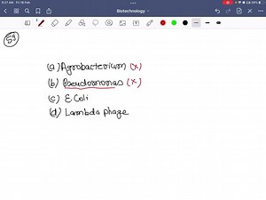 SOLVED:The best cloning organism for genetic engineering and biotechnology is (a) Agrobacterium (b) Pseudomonas (c) E. coli (d) Lambda phage