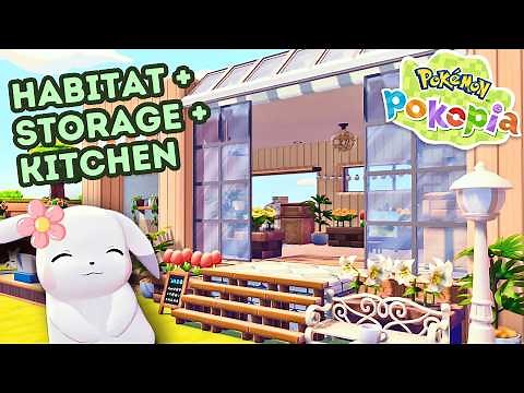 Pokopia Greenhouse & Cafè 🌱 FUNCTIONAL Pokémon Habitat & Storage Build!