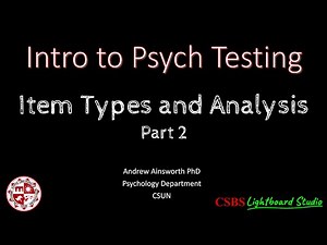 PsychTesting: Item Analysis 2