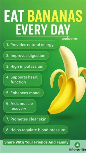 🍌 Why Eat Bananas Every Day! Benefits for Energy, Heart & Digestion #healthyfood #bananabenefits