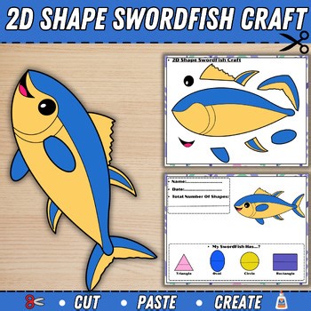 2D Shape Swordfish Craft | Ocean Animal Math Activity | Geometry Cut & Paste