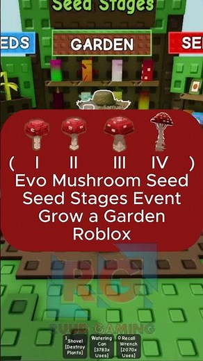 Evo Mushroom Seed (I II III IV) - Seed Stages Event - Grow a Garden - Roblox Gameplay #viral #foryou