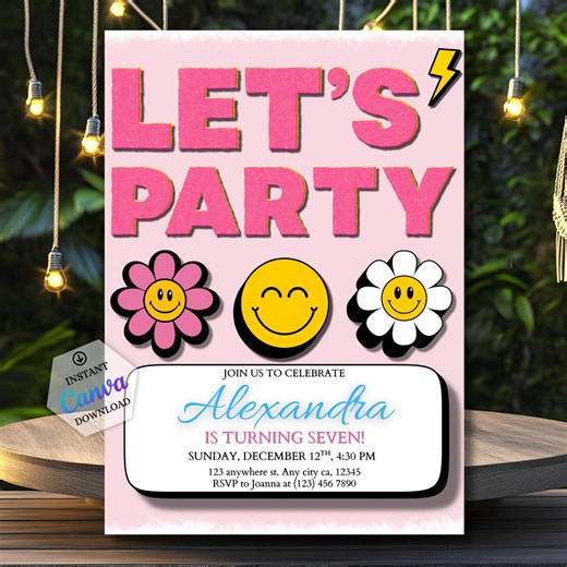 Varsity Patch Invitation Template, Preppy Patch Letter Birthday Invite, Girl Varsity Patch Party Invite, Editable Digital Download - Etsy