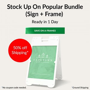 1.5K views · 30 reactions | Our Best-Seller, Plastic A-Frame + Sign Is Now Available and on Sale! Order now and get 50% off ground shipping. Don’t miss this opportunity to upgrade your outdoor advertising. | UPrinting | Facebook