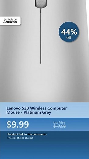 Lenovo 530 Wireless Computer Mouse - Platinum Grey