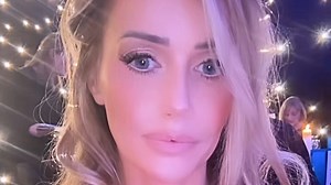 Laura Anderson shows Gary what he's missing as she dons figure-hugging gold gown