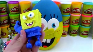 Giant Spongebob Movie Play Doh Surprise Egg Sponge Out Of Water Toys and Minecraft and more!