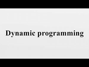 Dynamic programming
