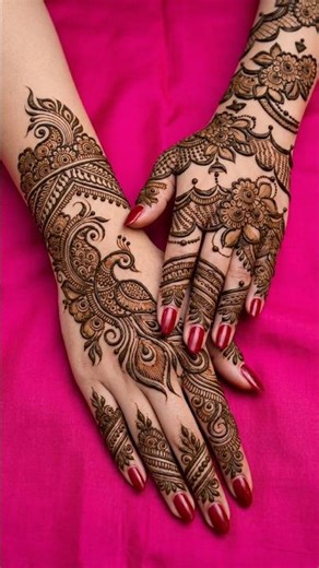 ​Peacock & Floral Magic: stunning Mehendi Designs for Hands (Step-by-Step!)🦚✨ #shorts #mehndi #henna