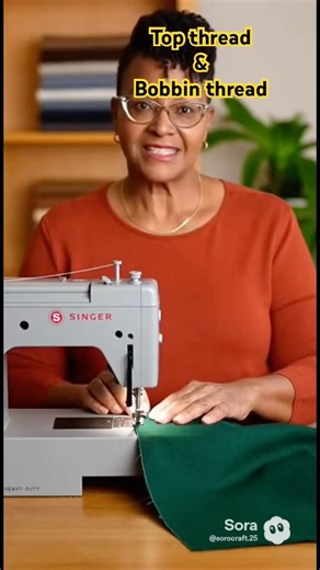 How the top and bottom thread lock to make a stitch on singer sewing machine #tutorial #beginners