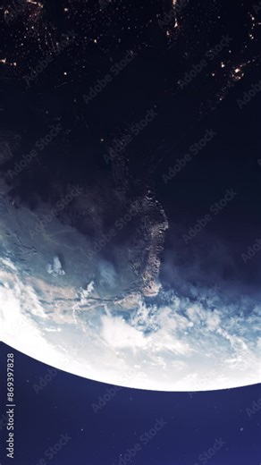 Rotating planet Earth. Motion. Rapid rotation of Earth with life changes. Movement and rotation of earth. 3D models of planet for astronomy