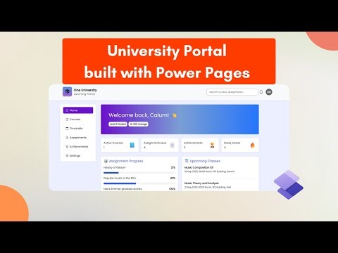 University Portal built with Power Pages