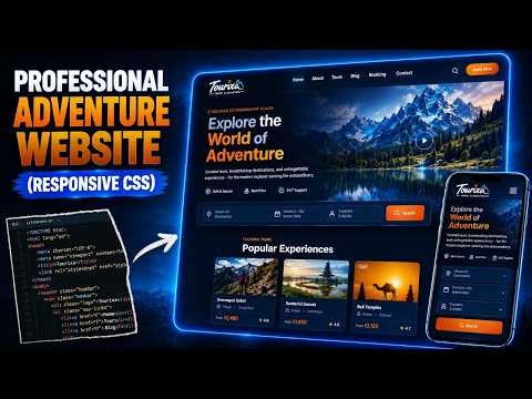 How to Create and unlocking the secrets of a Professional Adventure Website (Responsive CSS) #viral