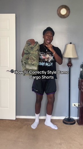 How To Correctly Style Camo Cargo Shorts , W Or L Fits ?? #fashiontiktok #howtostyle #menfashion #stylingtips #cargoshorts #menfashiontips #fyp