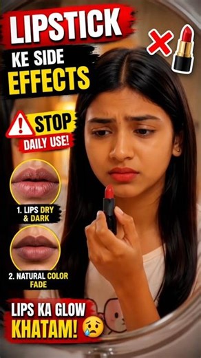 STOP! 😳 Lipstick Aapke Lips Ko Damage Kar Rahi Hai! #lipstick #lipstickeffect #shorts