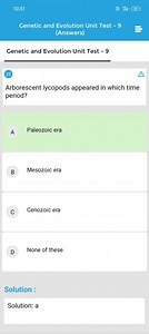 10 : 31Vo4681Genetic and Evolution Unit Test - 9(Answers)... | Filo