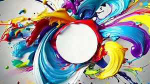 Creative text space with vibrant splashes