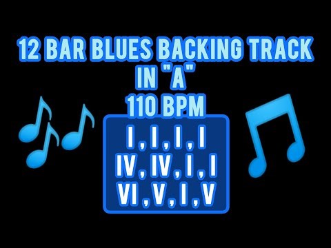 12 Bar Blues Backing Track in "A" 110 BPM