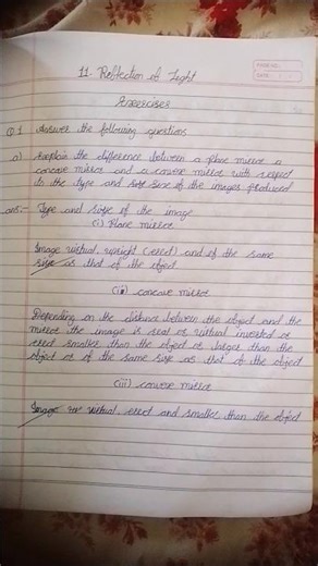 reflection of light class 9th exercises ❤️❤️