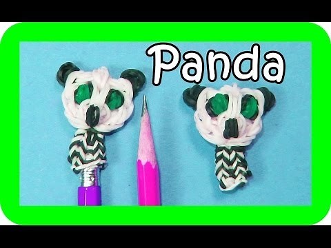 Rainbow Loom PANDA BEAR Pencil Topper