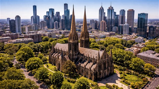 Aerial view of heritage in the heart of the city