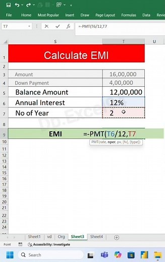 PMT function in Excel