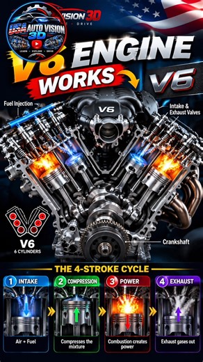 How a V6 Engine Works ⚙️🔥 | 3D Engine Explained