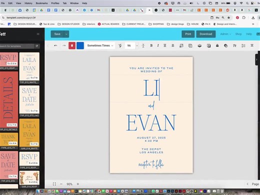 Text Only Editorial Style, Elegant Retro Wedding Menu Template: Bold Colors, Editable (templett) - Etsy