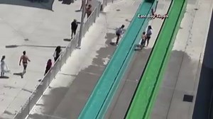 99K views · 578 reactions | A 10-year-old boy was launched off a water slide during opening day of Wave Water Park in Dublin, California. As you can see in the video, the child skids across the concrete next to the "Emerald Plunge" slide. He then gets up and manages to walk away with only a few minor scrapes. Park officials closed the slide after the incident while they decide how to correct the issue. | KSL 5 TV | Facebook