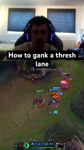 How to gank a thresh lane - League Of Legends #leagueoflegends #thresh #shorts