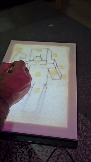 Tracing Minecraft Steve on Canvas | Light Board Art Tutorial #minecraft
