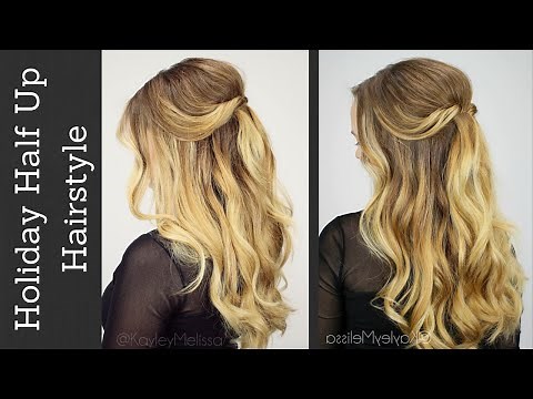 Holiday Half UpDo with Tousled Waves!