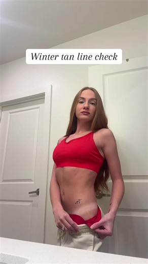 Winter tan line check🤭 I use tanning beds to stay tan all winter! #tan #tanning #tanline #tanningbed #fyp